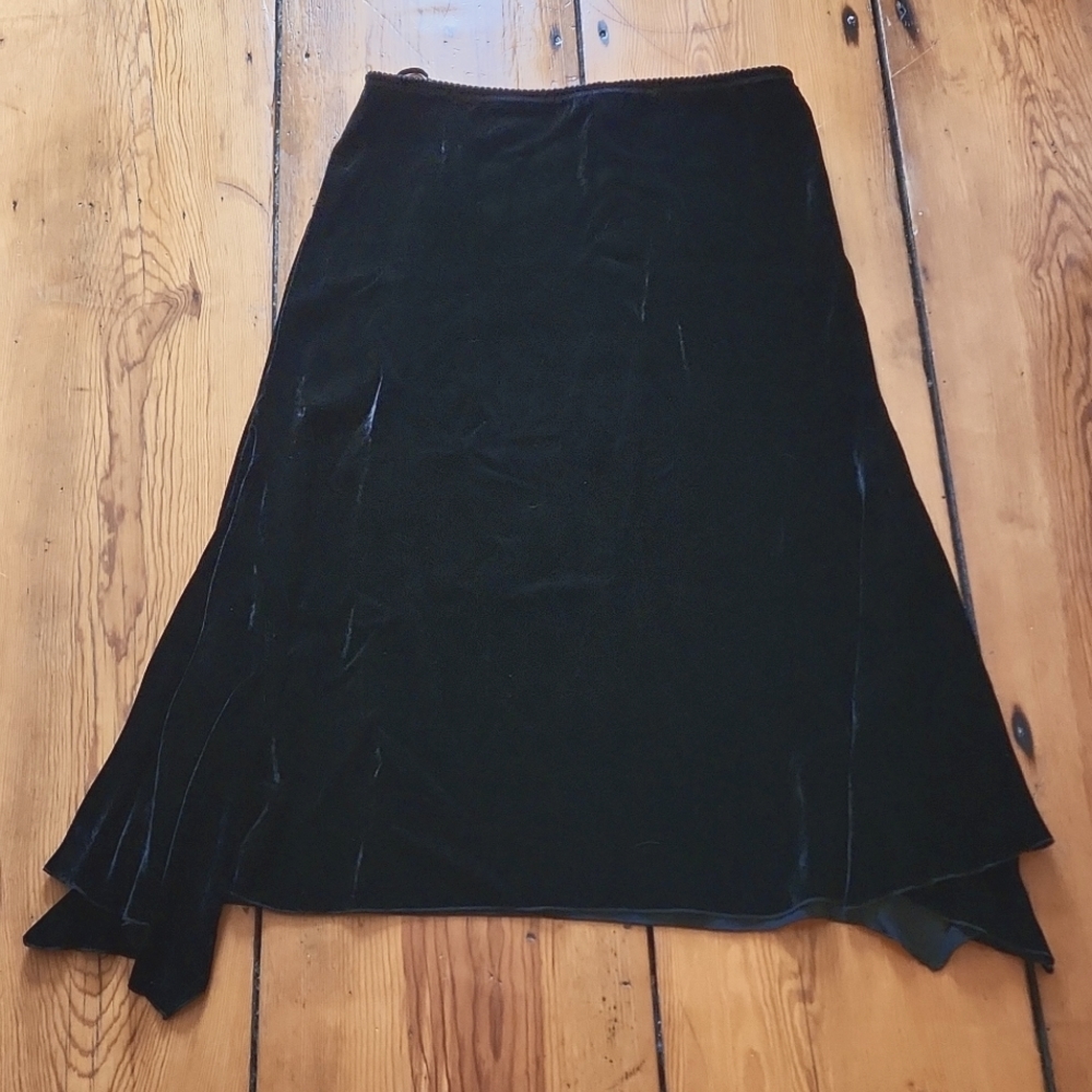 J. Jill Black Velvet Skirt